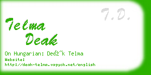 telma deak business card